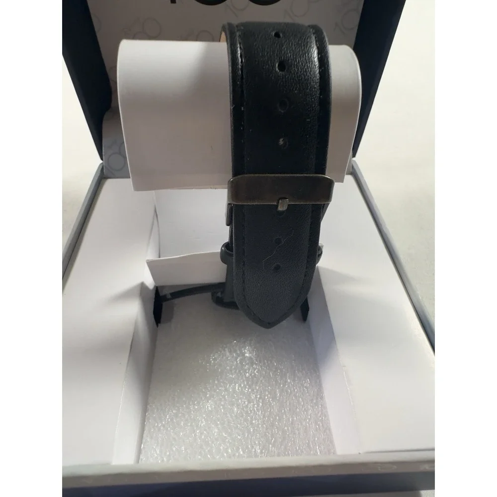 Disney 100th Anniversary Mickey Mouse Watch Moving Hands Black Strap NIB